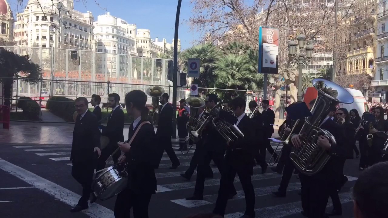 Entrada Bandas Ayuntamiento Valencia Fallas 2017