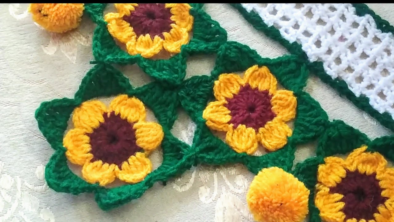 How to crochet beautiful toran/home made beautiful flower toran/सुंदर तोरण बनाना सिखे