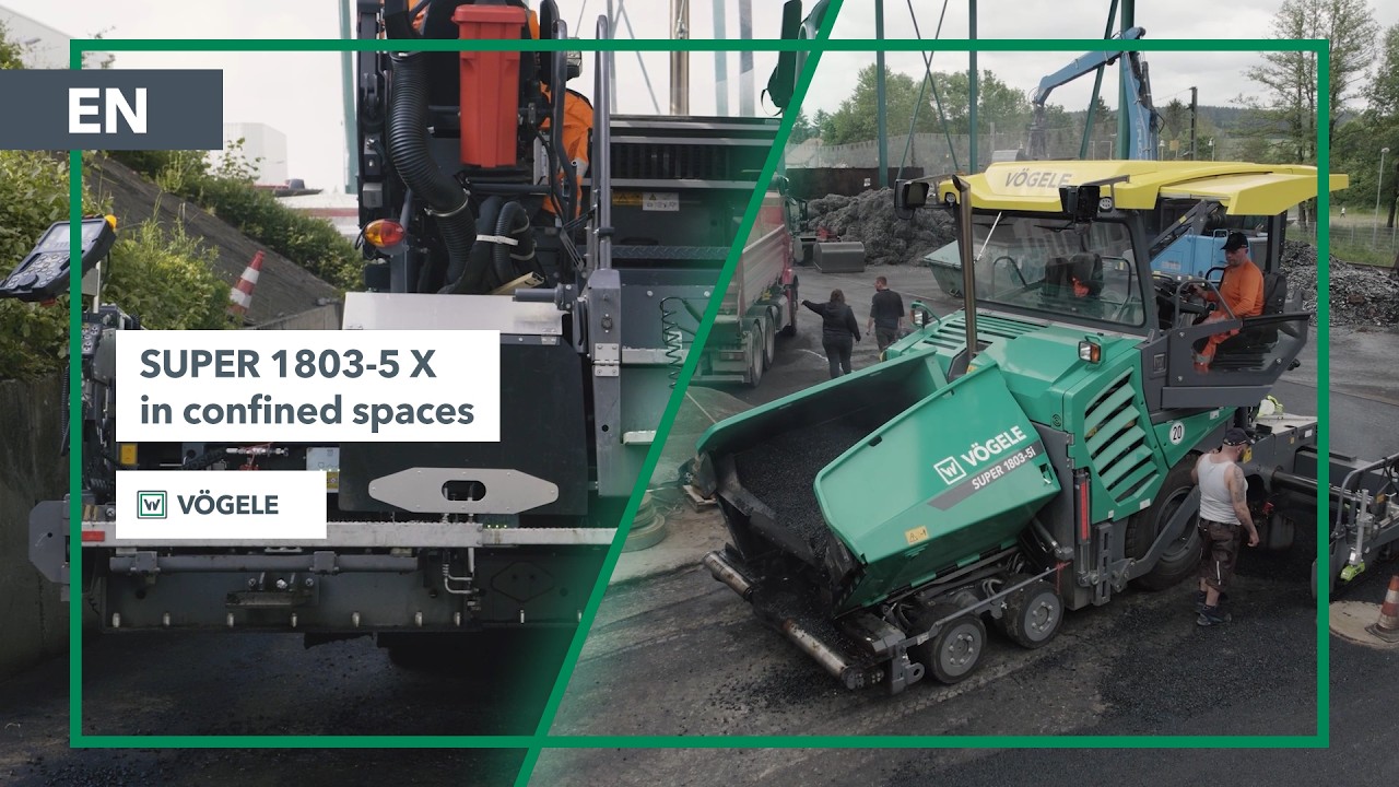 V&Ouml;GELE SUPER 1803-5 X in Action | Maneuverable Wheeled Paver on Complex Terrain