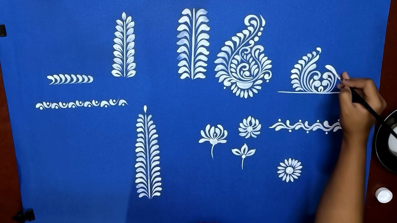 Simple alpona brush stroke//easy alpona brush strokes for beginners//how to draw alpona