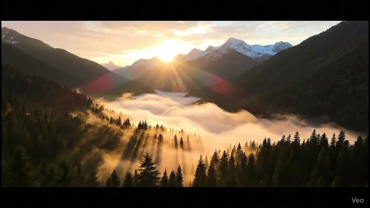 Misty Mountain Sunrise | Cinematic AI Drone Visuals