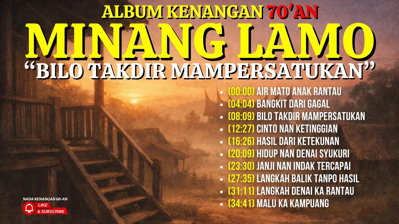 BILO TAKDIR MEMPERSATUKAN 🎶 Album Minang Klasik Tahun 70-an