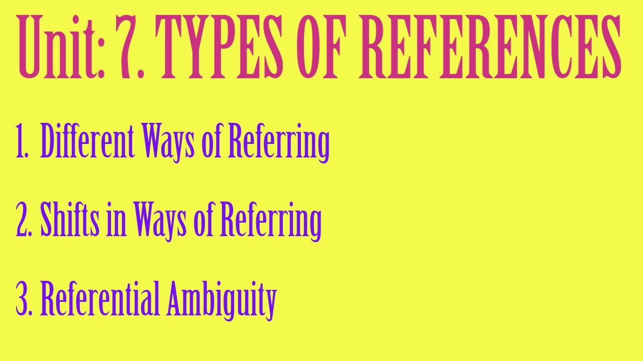 TYPES OF REFERENCES