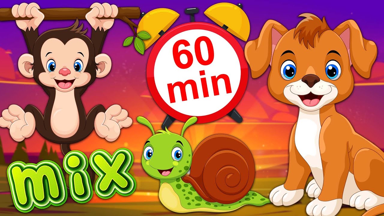Sat vremena PESMICA za DECU 💚 MIX najlep&scaron;ih dečijih pesama 💛 Životinje za decu ❤️️ Vesela farma 💜
