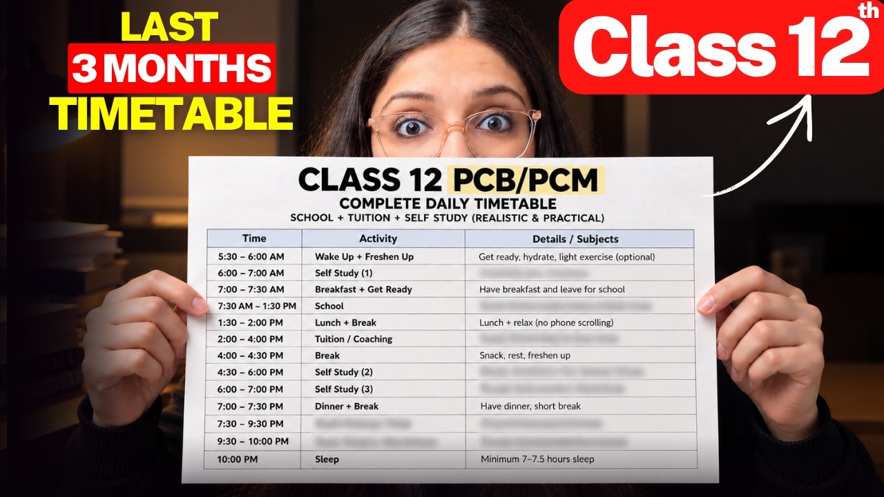 *Best Timetable* You'll ever have for Class 12 Board Exam 2027 to Score 99% 🔥| Ekta Soni