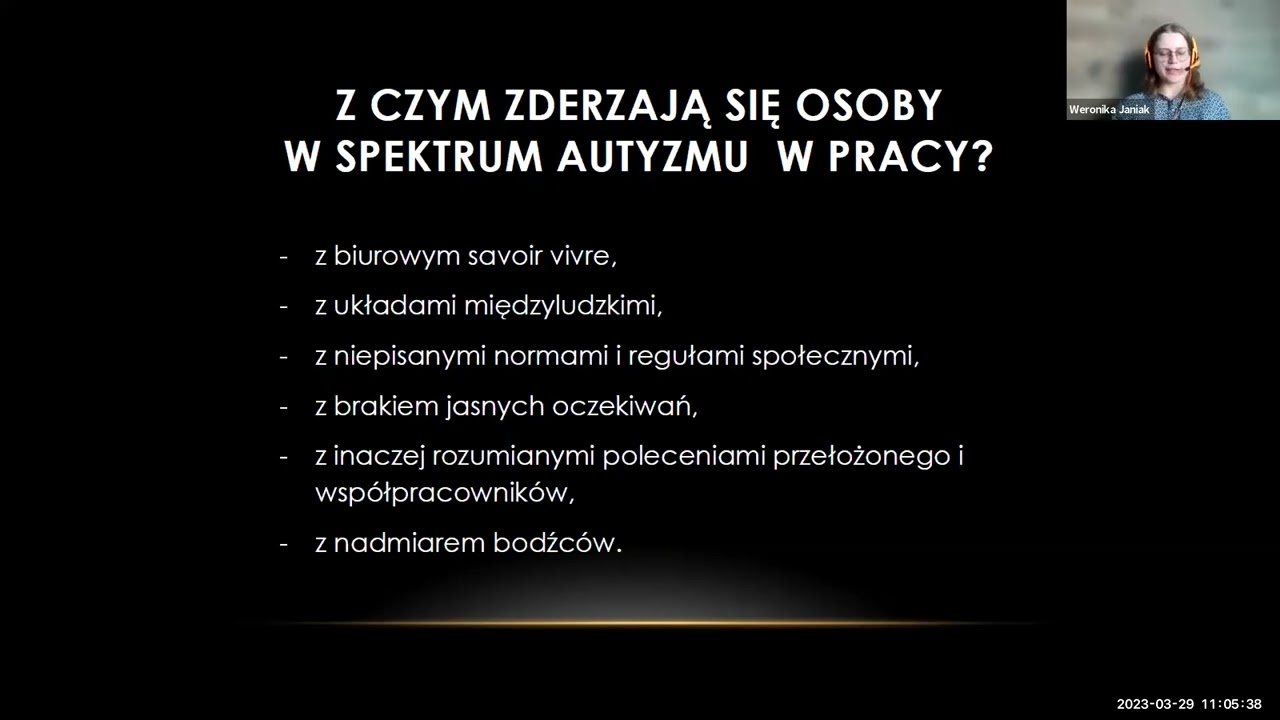 Spektrum autyzmu a praca zawodowa - Weronika Janiak 🧠