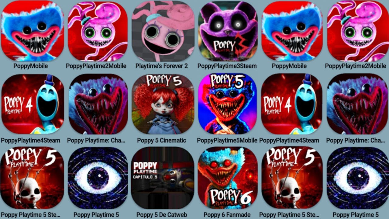 Poppy Playtime Mobile Vs Mod Vs Steam Chapter 1, 2, 3, 4, 5, 6 | New Update Poppy 5 + 6 Full Game