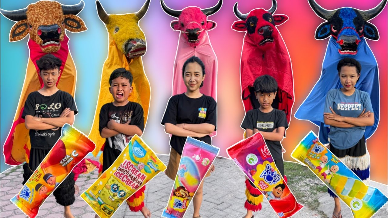MENEMUKAN ES KRIM AJAIB VICHO DAN TEMAN2NYA BERUBAH JADI BANTENGAN BEROT 