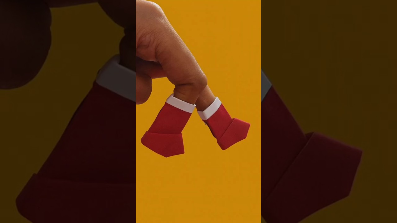 How to make origami Christmas stocking | Easy santa paper boot origami @Madebymagic
