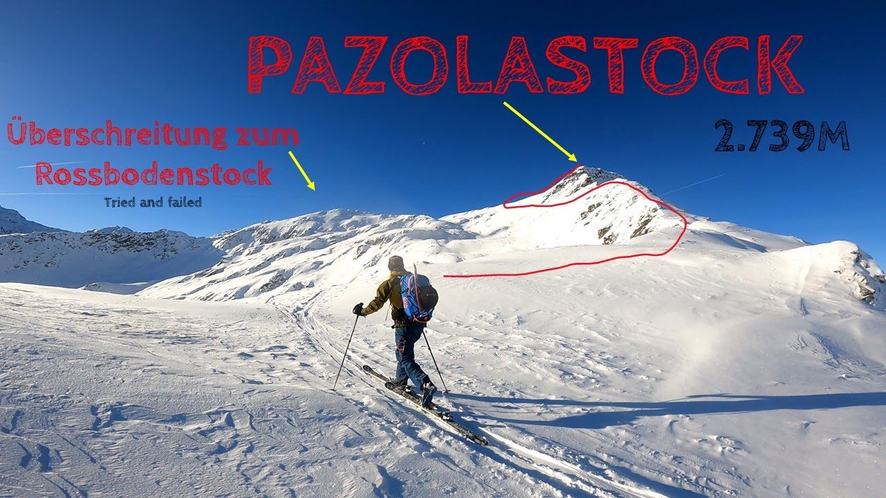 Skitour Pazolastock 2.739m, Abbruch der Überschreitung zum Rossbodenstock, Bedingungen 17.12.2022
