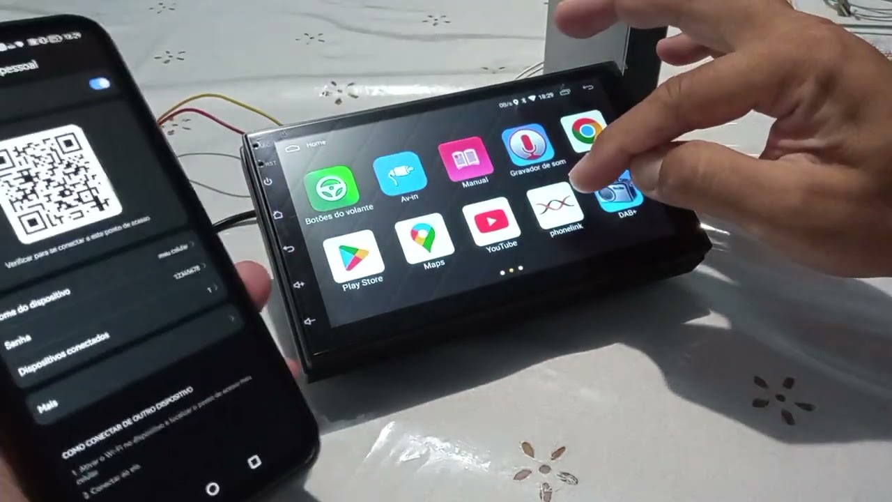 Passo a passo Espelhamento de tela multimídias Android 7 Polegadas Sem cabos sem fios Link de compra