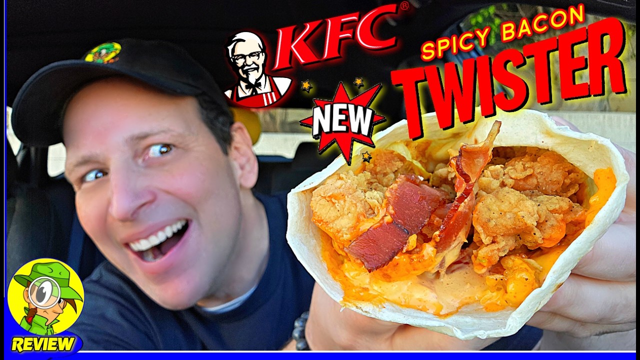 KFC® Spicy Bacon Twister Review 👴🏻🔥🥓🌪️ BEST Fast Food Chicken Wrap?! 🤔 Peep THIS Out! 🕵️‍♂️