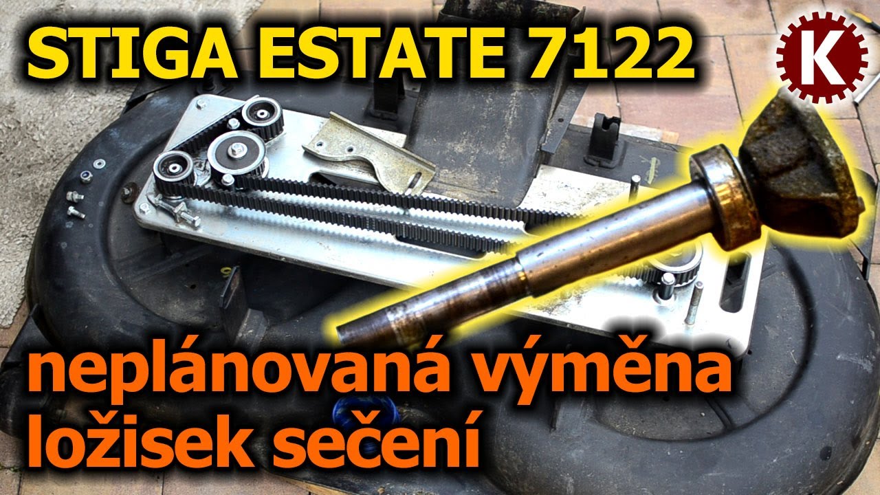 Oprava sekacího traktorku - výměna ložisek na osách nožů