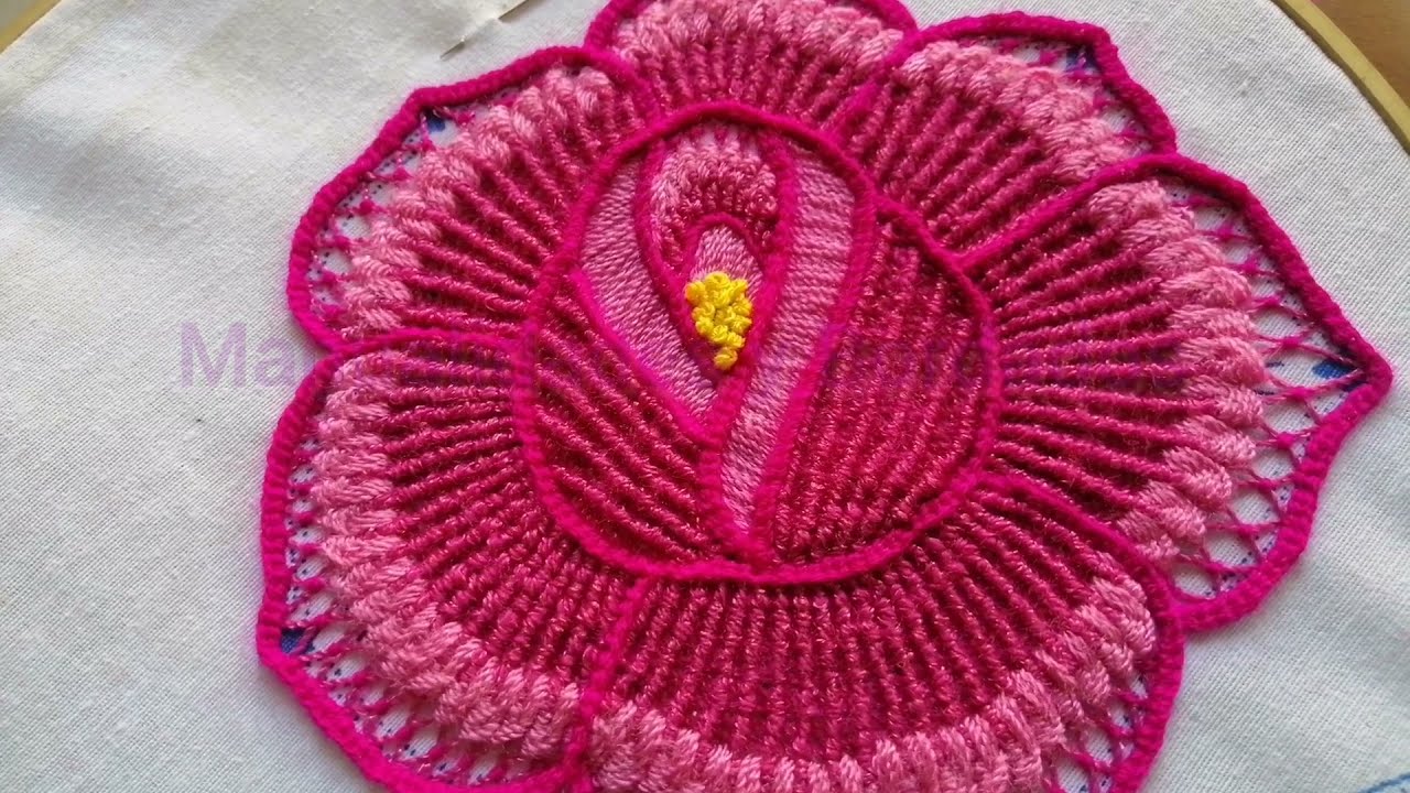 Rosa 5 (grande) | Bordado fantasía | Tutorial paso a paso