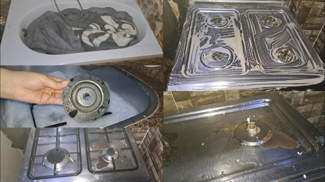 مفيش أحلى من مطبخ بيلمع ✨خطوات بسيطة خلت البوتجاز يرجع جديد ويشع نضافة 🫧🤍