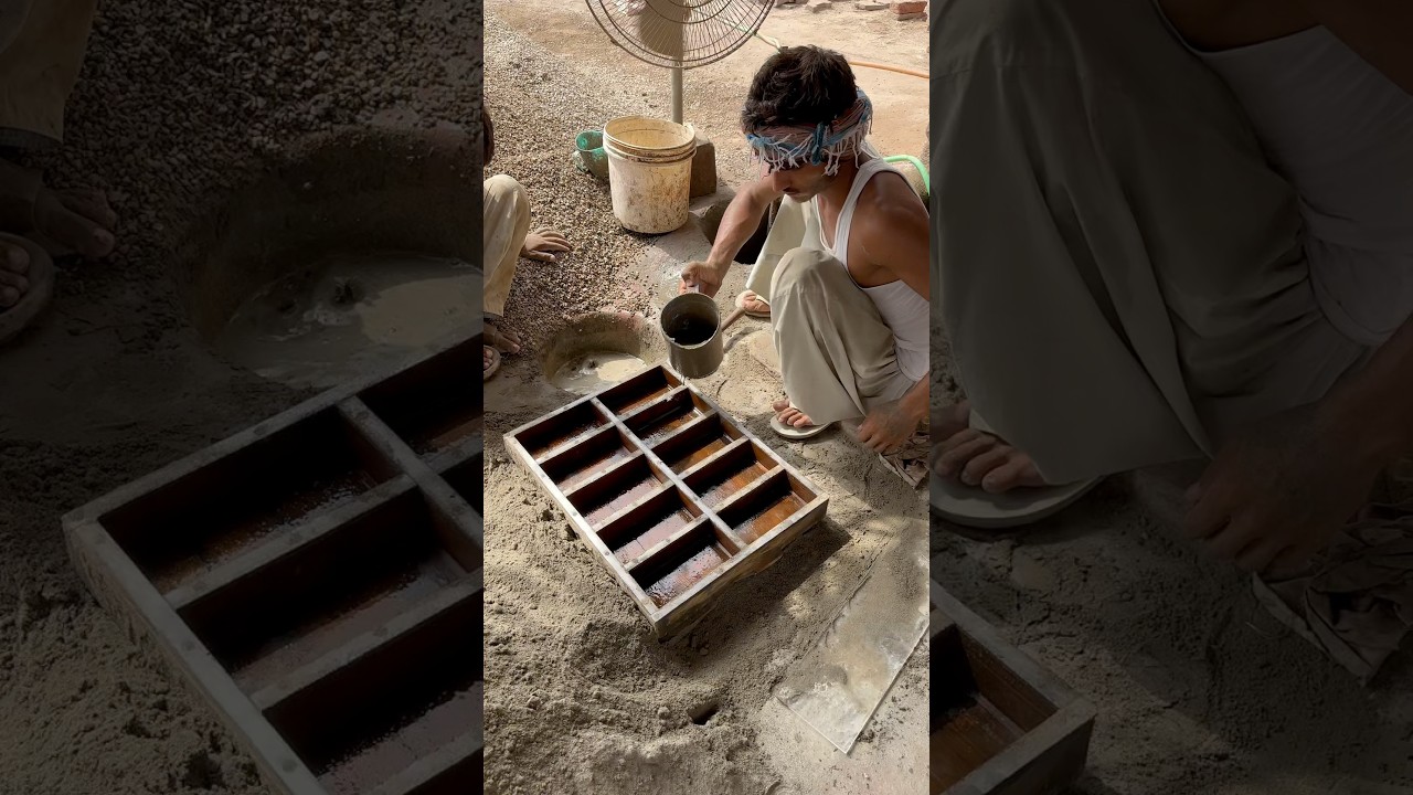 How Simple Cement Bricks are Made? #concrete #construction #cementprojects #cement #shorts