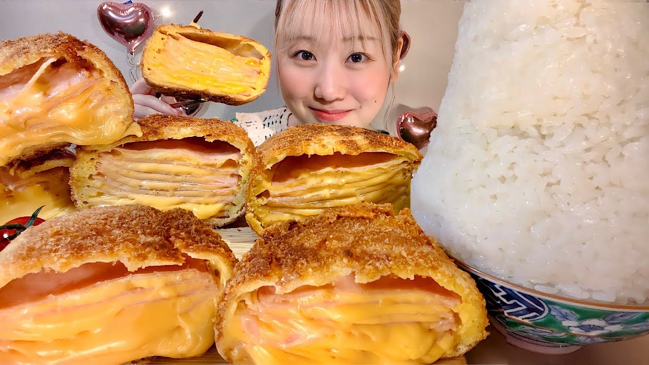 ASMR Жареный сыр с ветчиной【русские субтитры】【Mukbang/ Eating Sounds】
