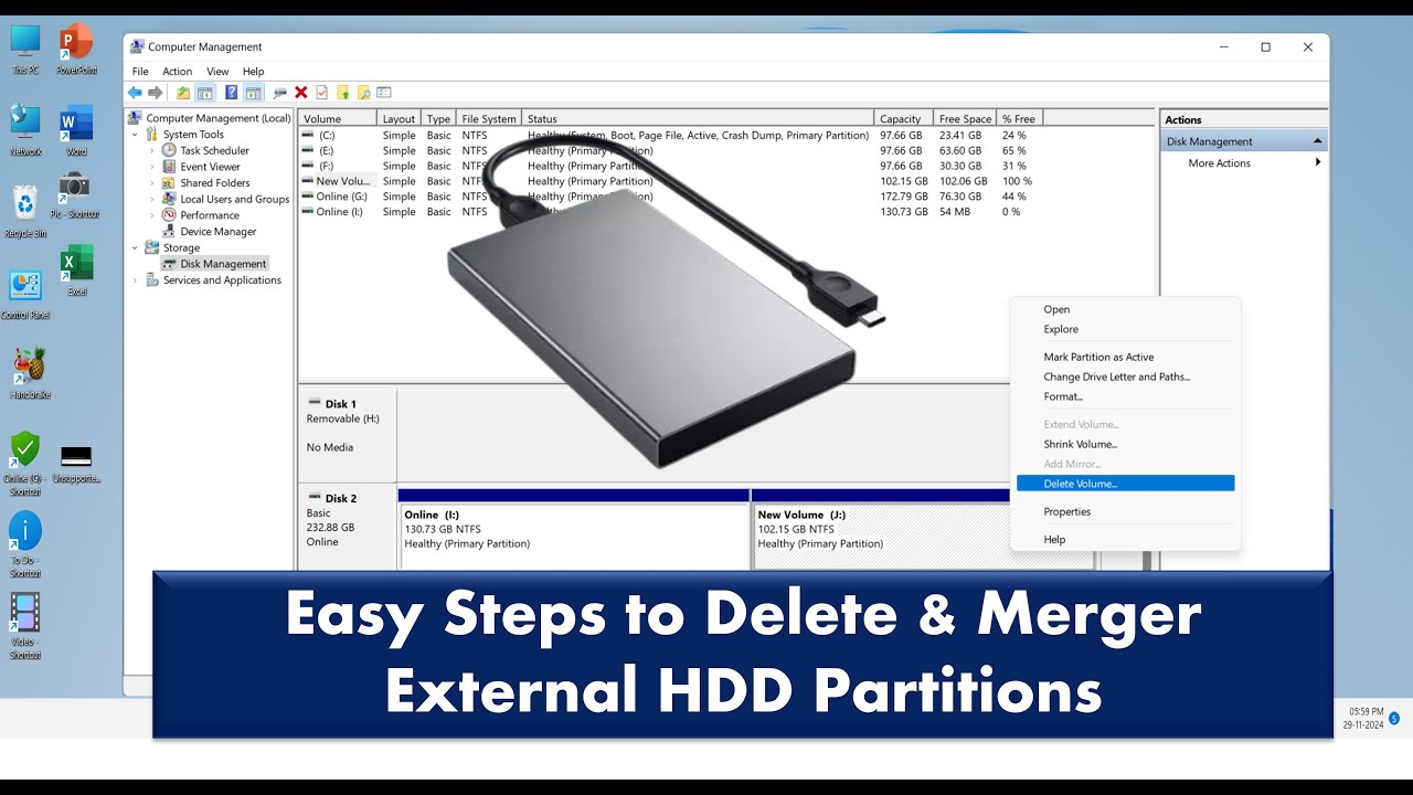 How to Delete & Merger External HDD Partitions in Windows: Step by Step Guide