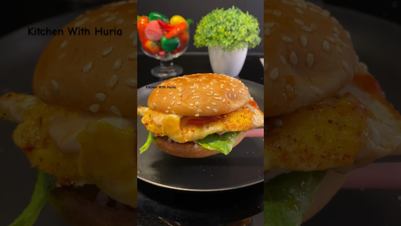 Egg Burger Recipe | Easy Breakfast Idea 🤗❤️🍔#shorts #food