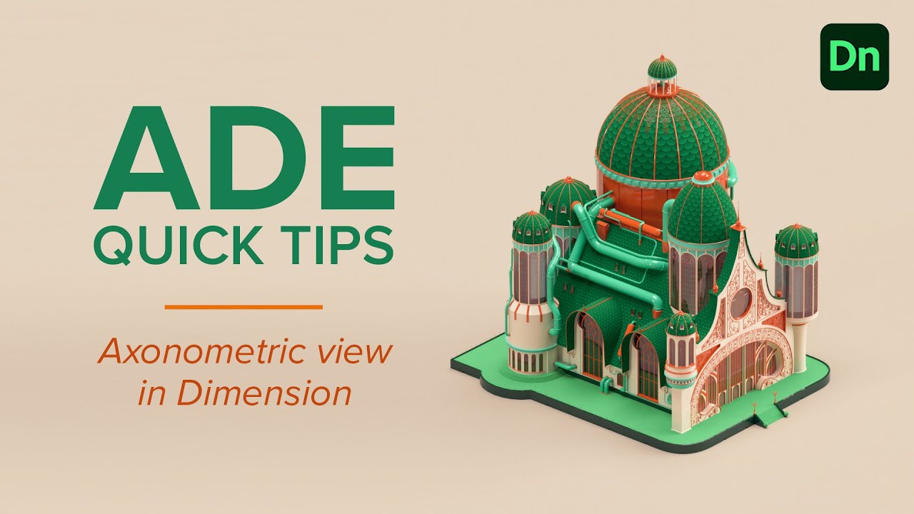 Axonometric projection in Adobe Dimension