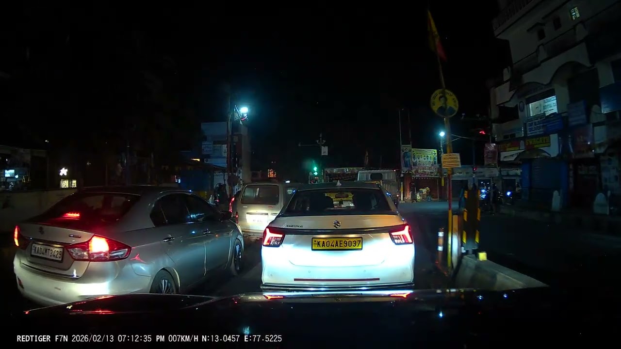 Jalahalli West Drive, Bangalore | RedTiger F7 4K Dashcam | Kia Sonet