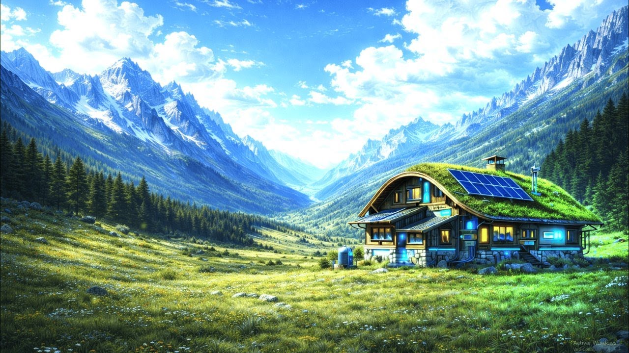 Peaceful Valley Refuge 🌿 Calm Green Future Ambience (4K)