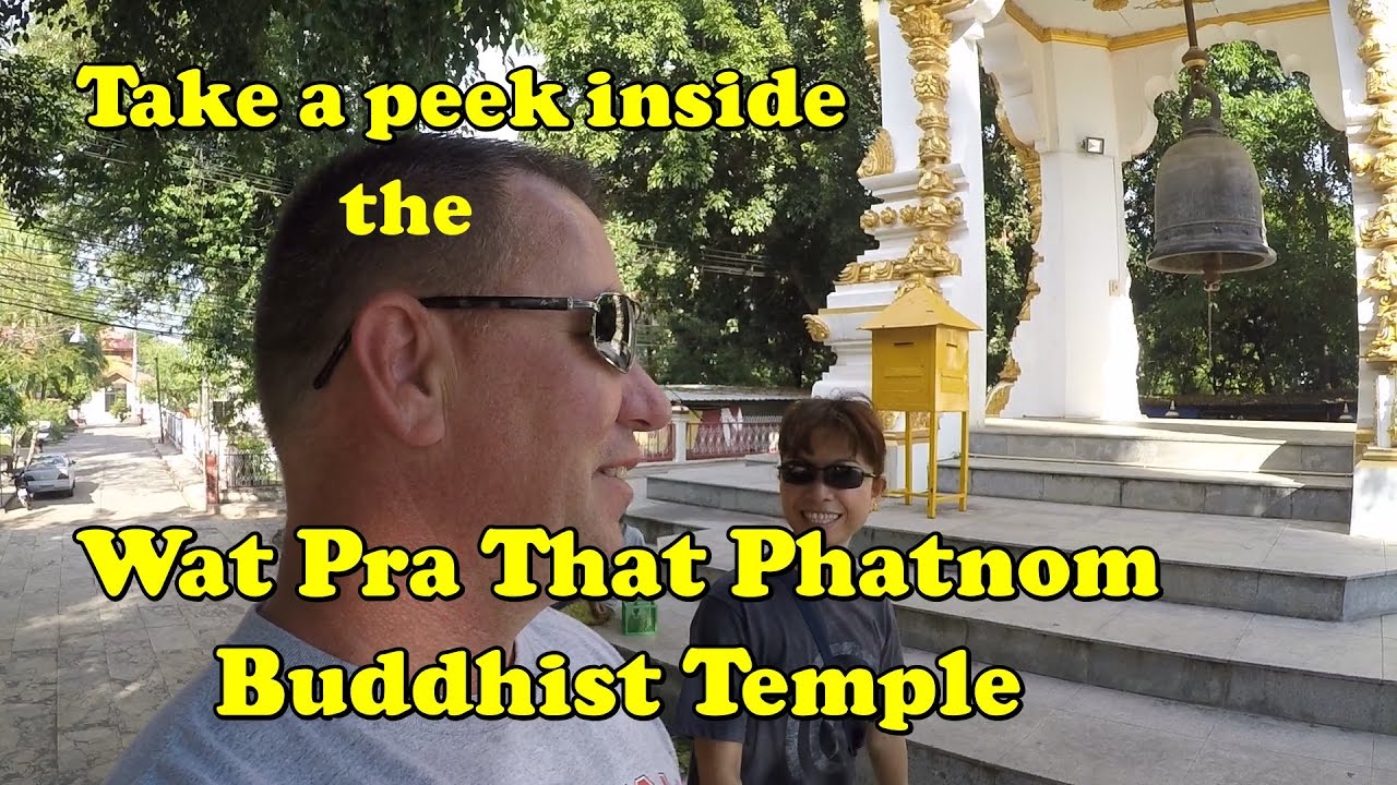 Inside the famous Wat Pra That Phanom Temple in Thailand.
