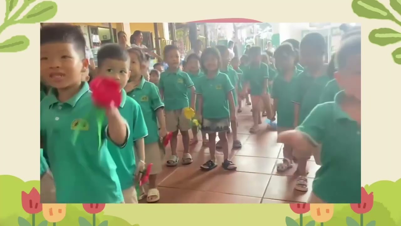 Warm-up activities with the children of Dong Bam preschool