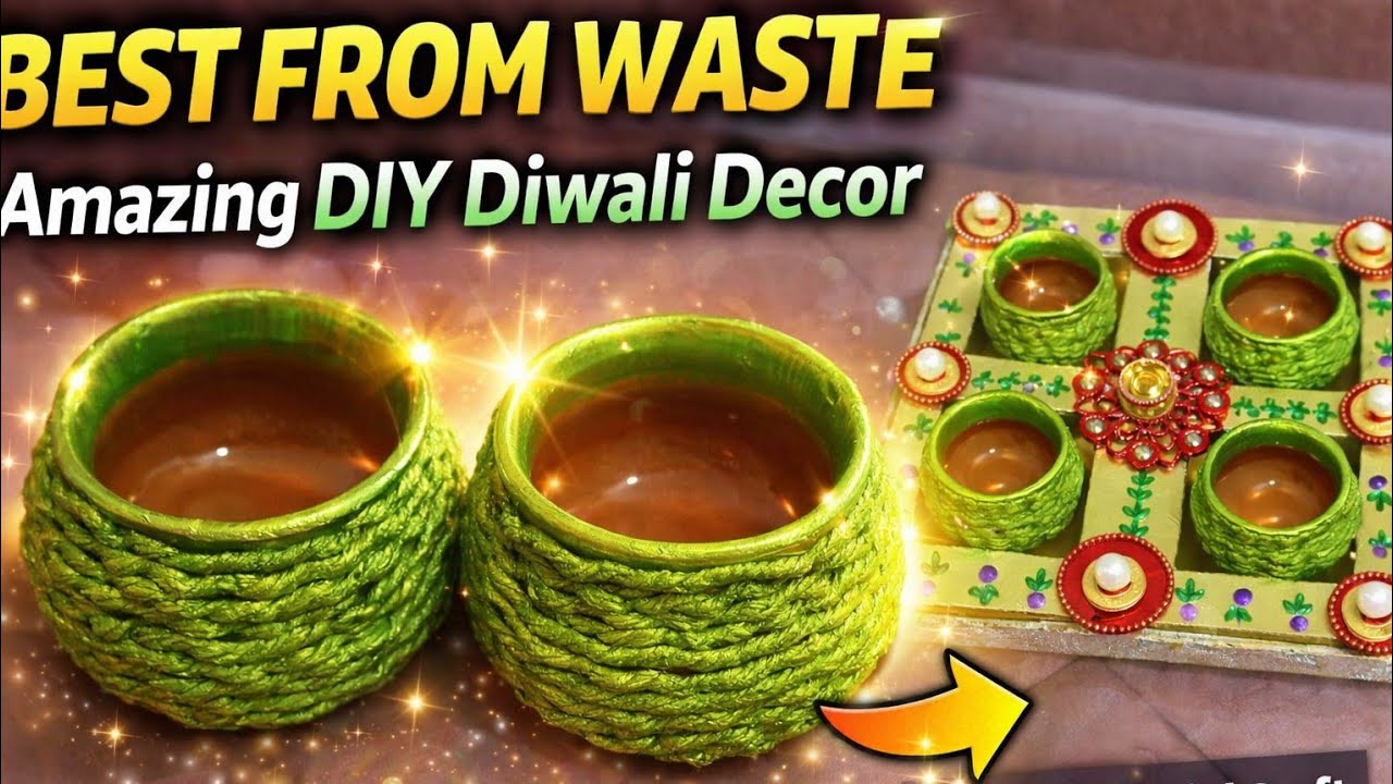 Hand made multipurpose decorative tray #diy#art#best #from #waste 