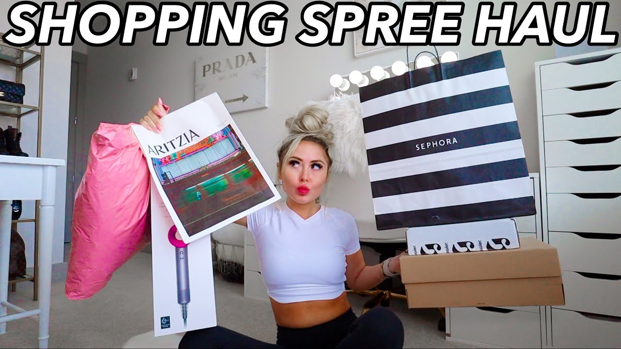 THE BIGGEST SHOPPING SPREE HAUL I'VE EVER DONE + TRY-ON! Aritzia, Revolve, Sephora, Dossier, & more!