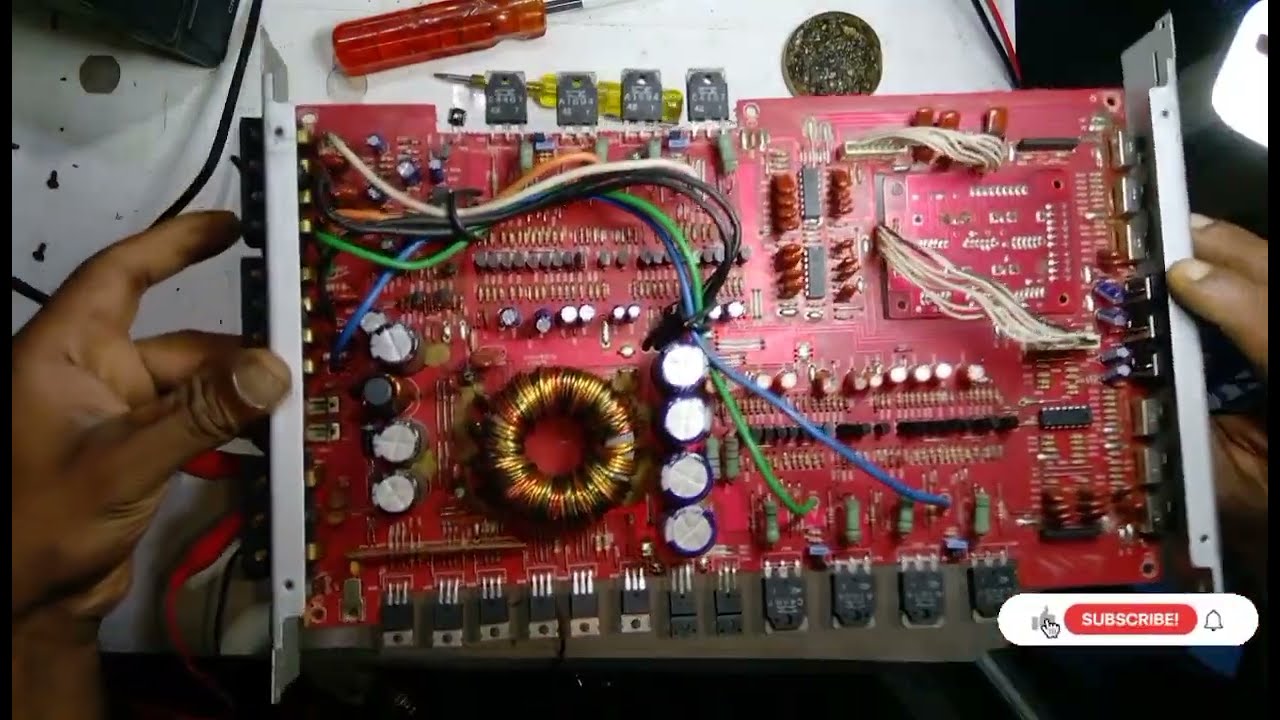 v12  4 chanel amplifier repair  audio problem