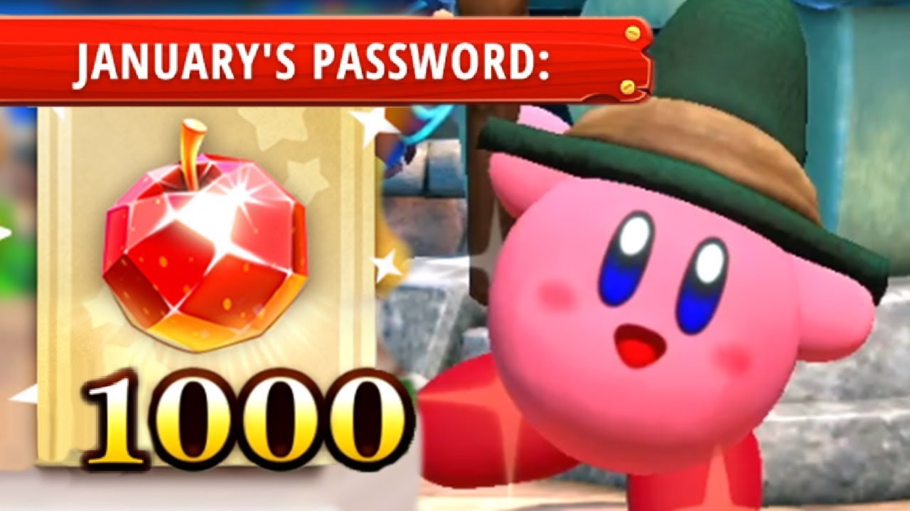 Super Kirby Clash: January Password! (Free Gem Apples)