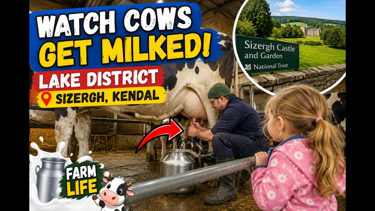 watch cows get milked in Lake District Sizergh Kendal 