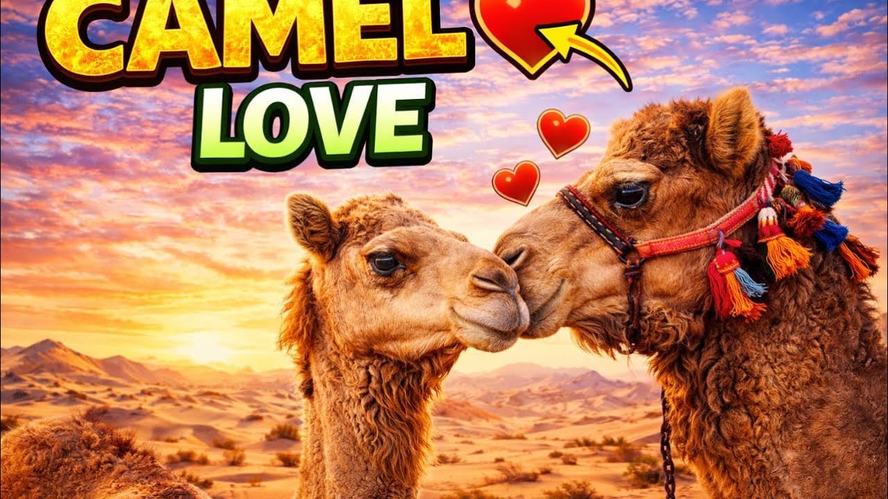Beautiful Big Camel surrounded by female friends