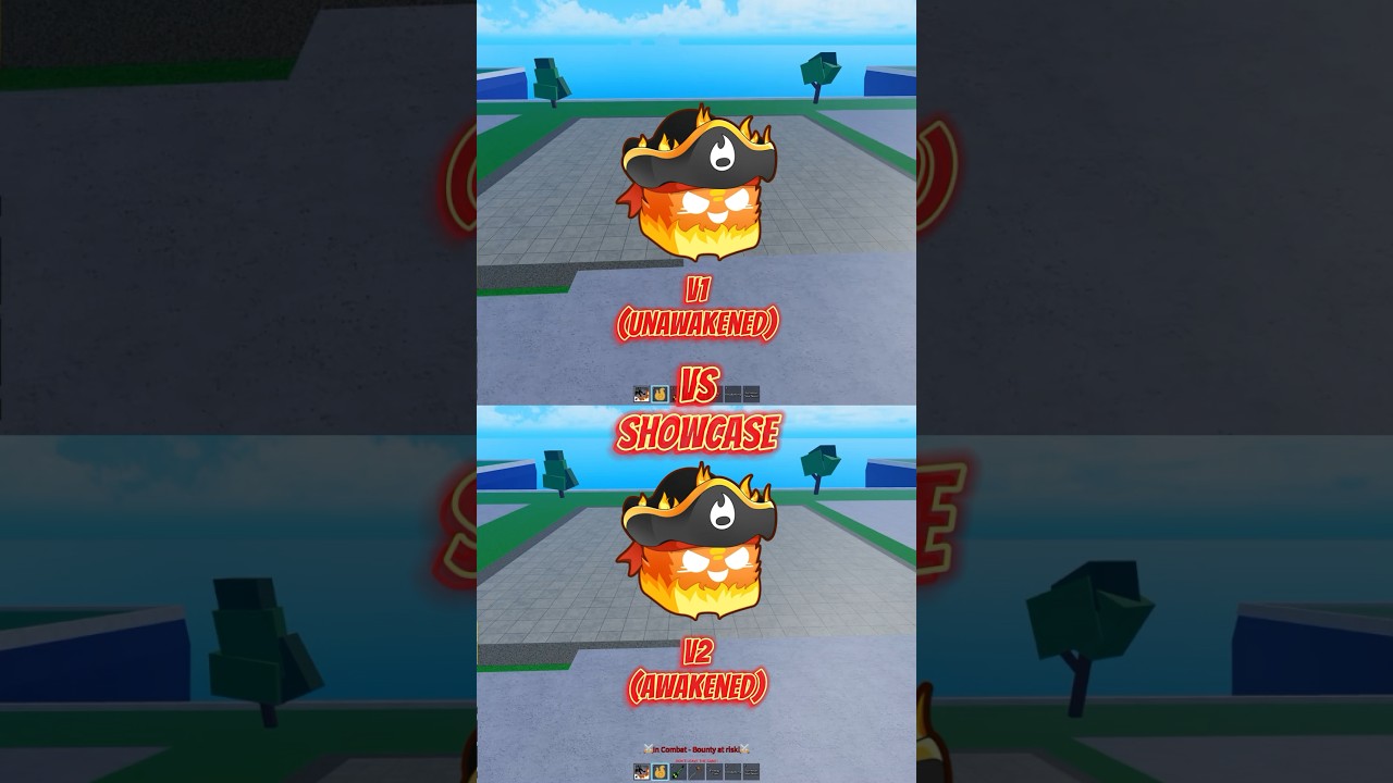 Flame v1 vs Flame v2 Showcase #bloxfruit #roblox #bloxfruits #dispecs