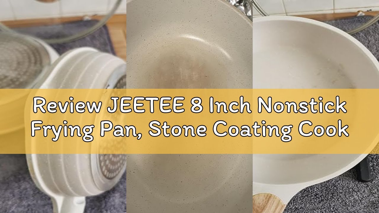 Review JEETEE 8 Inch Nonstick Frying Pan, Stone Coating Cookware, Nonstick Omelette Pan with Heat-Re
