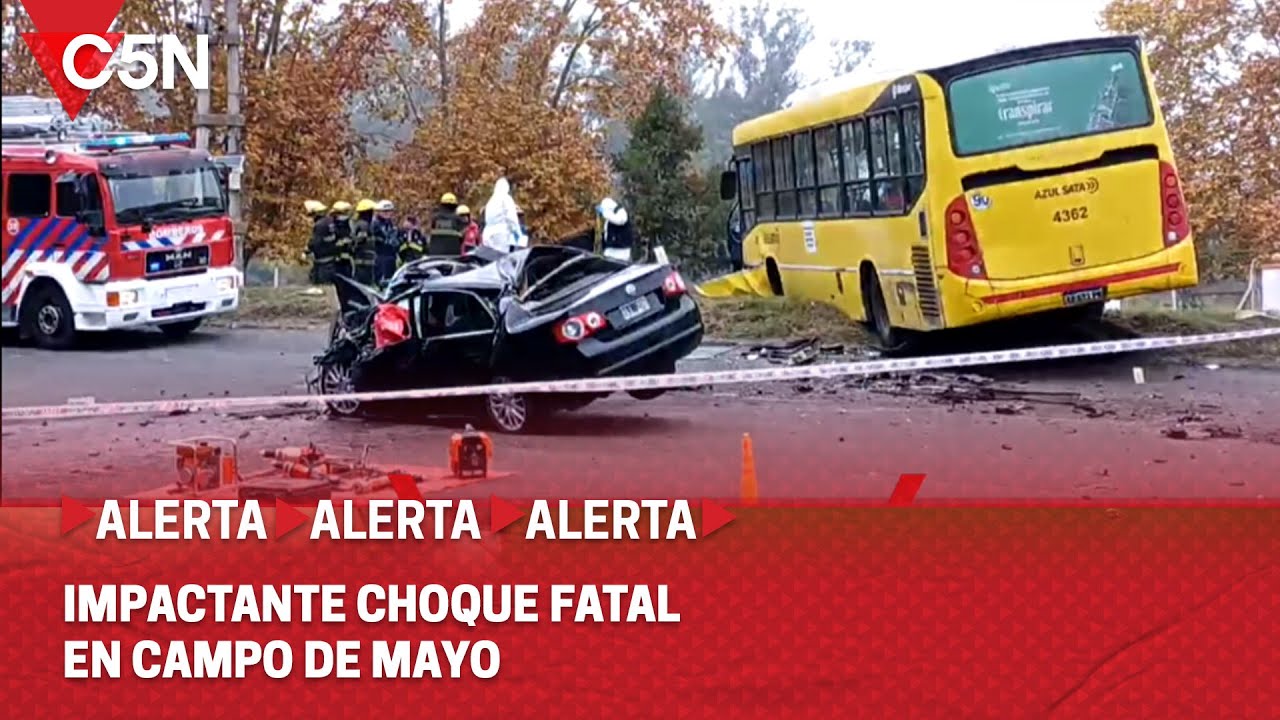 CHOQUE FATAL en CAMPO de MAYO: un AUTO CHOCÓ contra un COLECTIVO