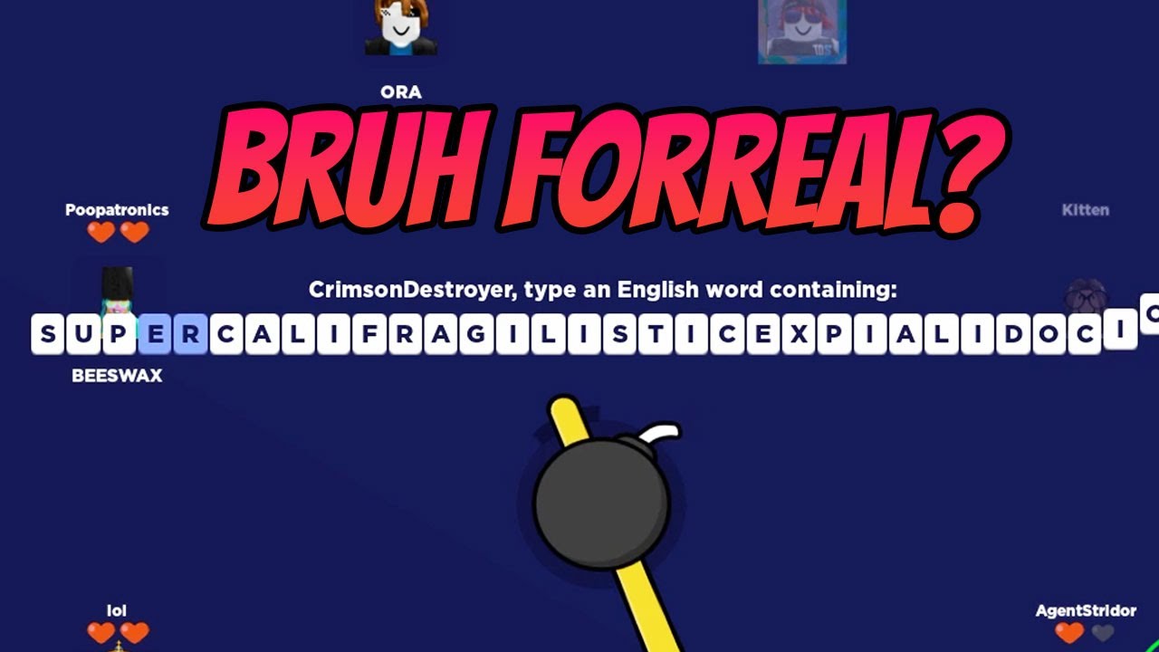Roblox Word Bomb is Filled with Cheaters or Geniuses (NOT SURE WHICH)
