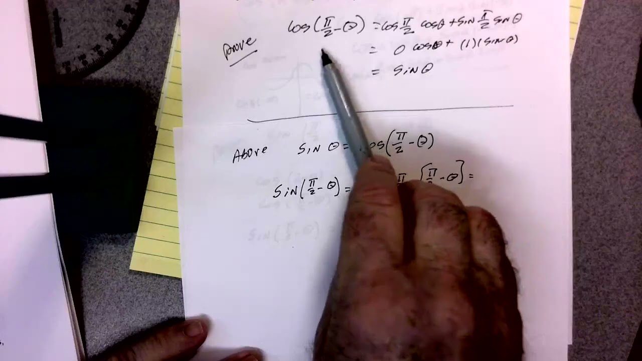 Precalculus 5.2 Proof: Cofunction Sine (Pi/2- theta) =  cosine theta