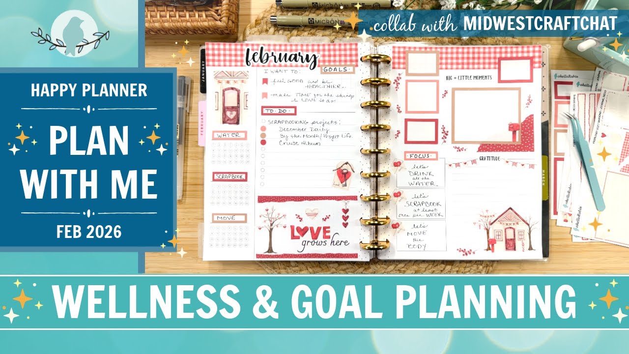 February Wellness & Goals Plan With Me | Monthly Layout | Soft Seasons | Collab @MidwestCraftChat