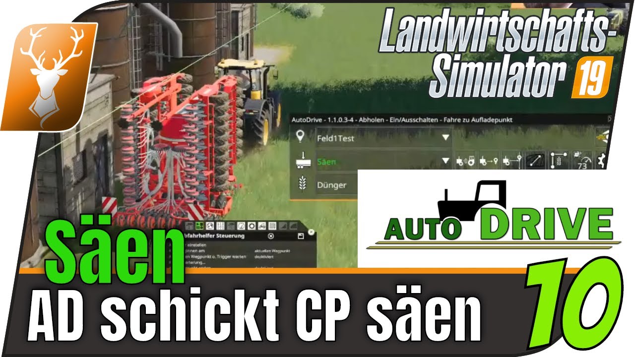 LS19 Mod Auto Drive: Tutorial für Anfänger 10 // AutoDrive schickt Courseplay zum Säen