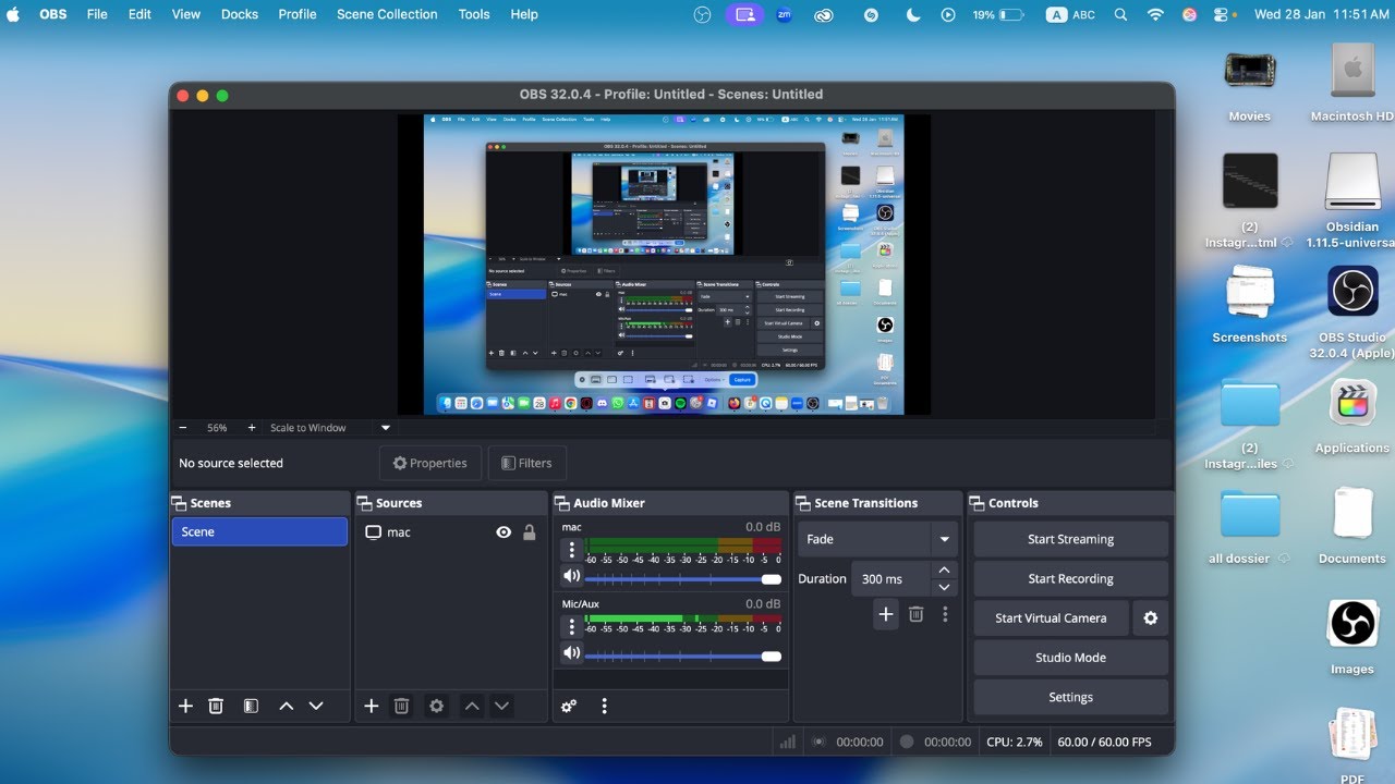 Как записать экран с фоновым звуком на Mac с помощью OBS за 1 минуту (простое руководство 2026)