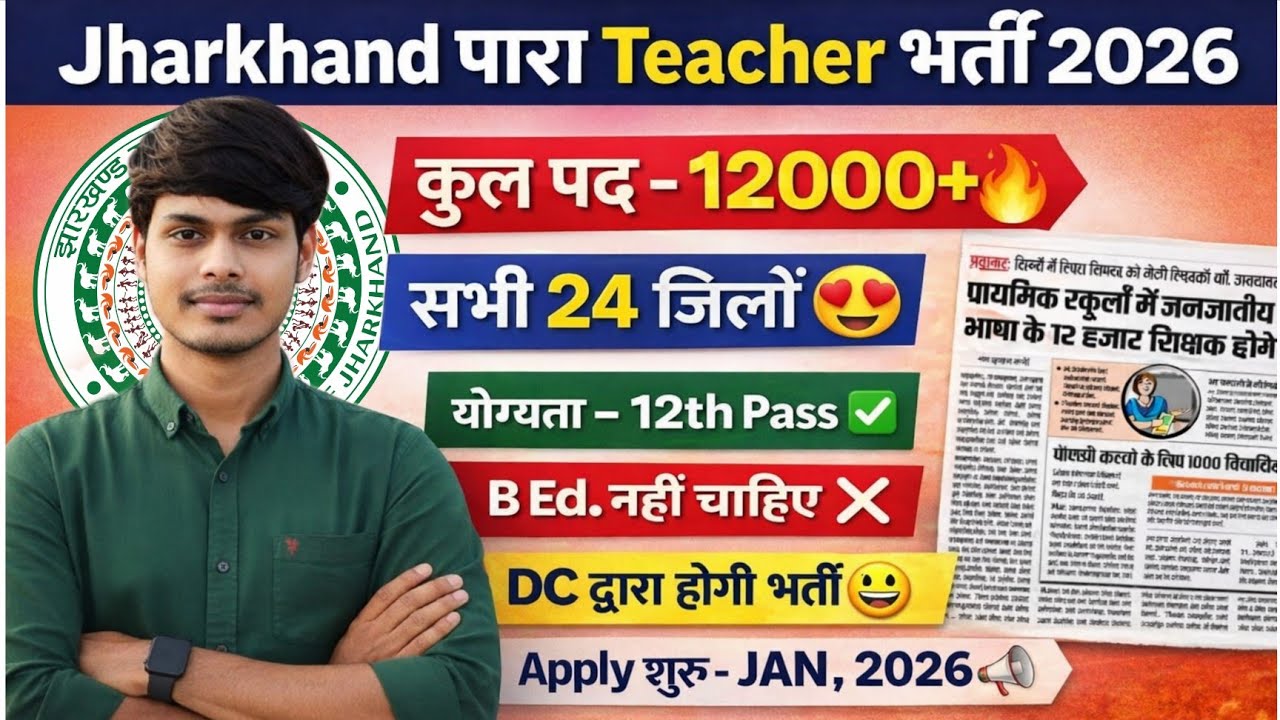 Jharkhand Para Teacher Vacancy 2026 🎉 | Jharkhand Para Teacher Vacancy | झारखंड पारा शिक्षक भर्ती