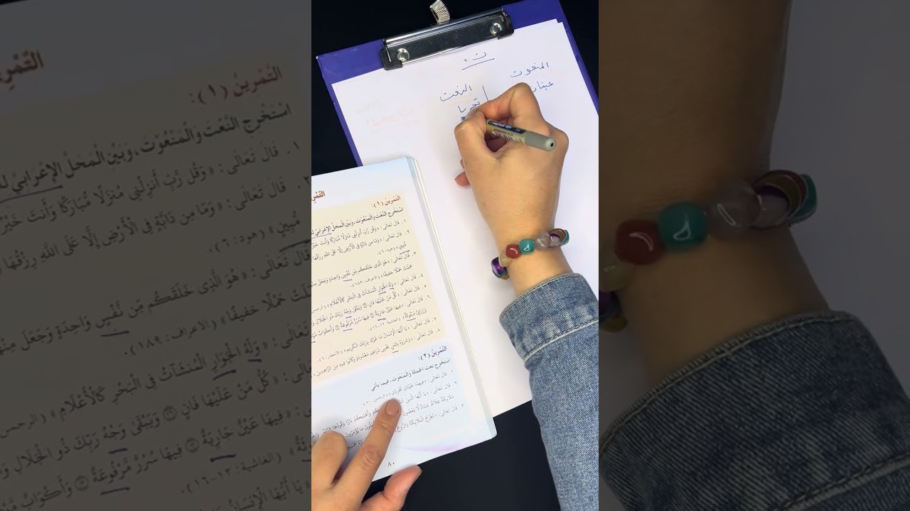 حل تمرينات النعت / للصف الخامس الاعدادي ( العلمي- الادبي) 2026/ ست سارة 