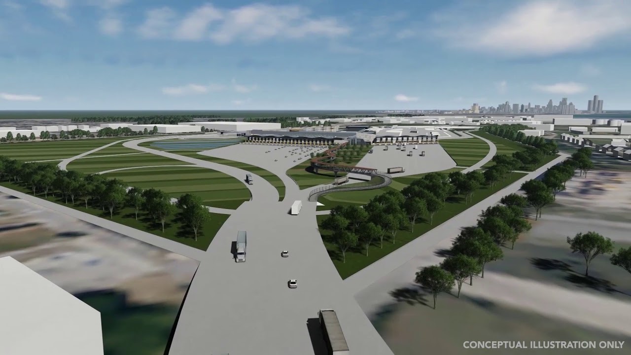 Animation of the US Port of Entry (POE) and I-75 interchange