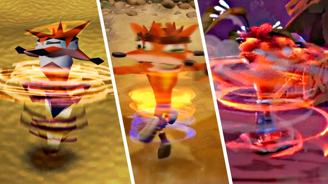 Evolution of Spin Attack in Crash Bandicoot Games