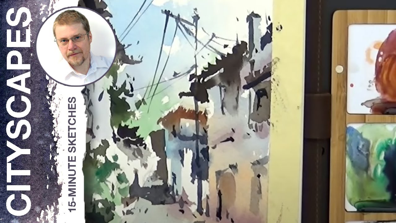 #110 Sunny Street in Mexico (Watercolor Cityscape Tutorial)