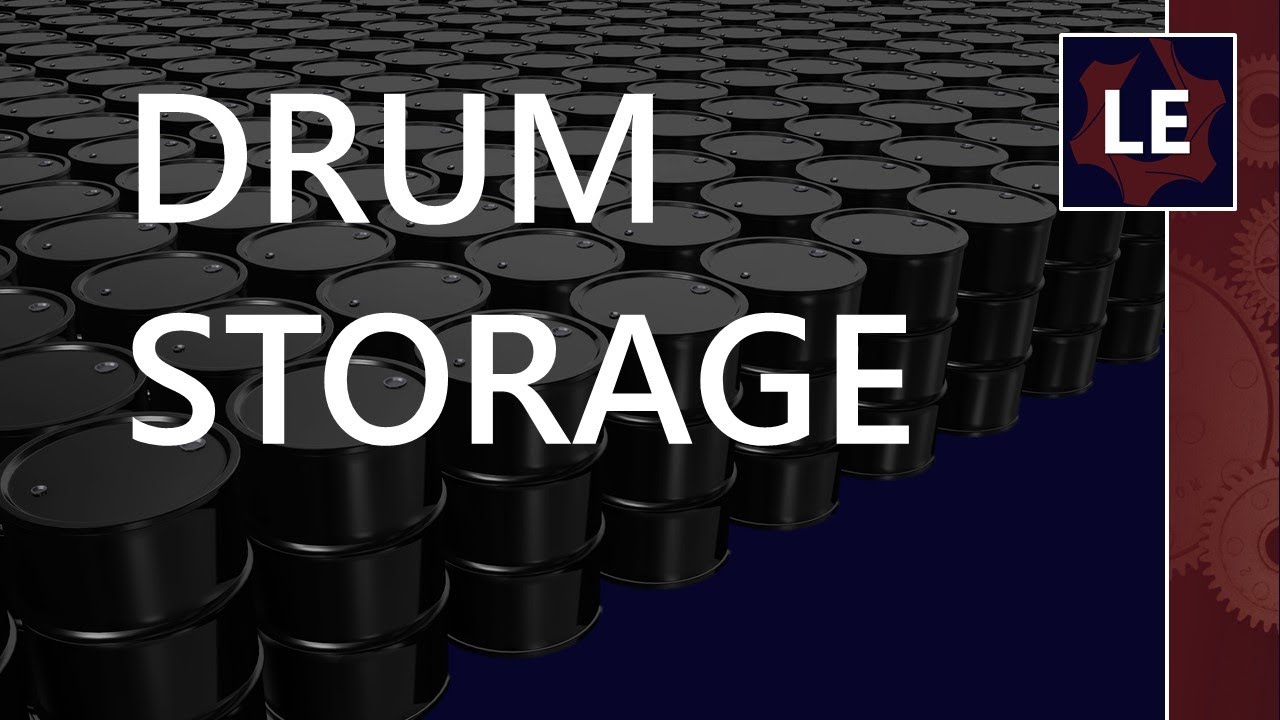 How should oil drums be stored?