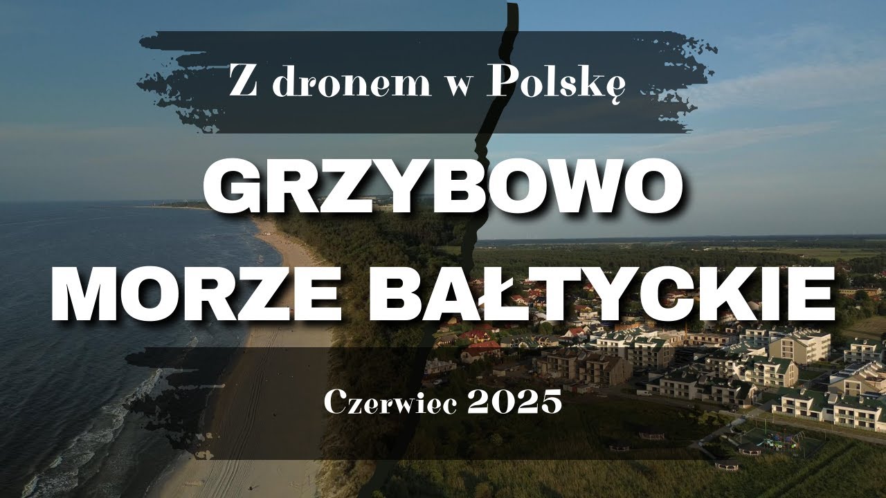 Grzybowo - Bałtyk o zachodzie słońca. Lot z mewami w 4K.