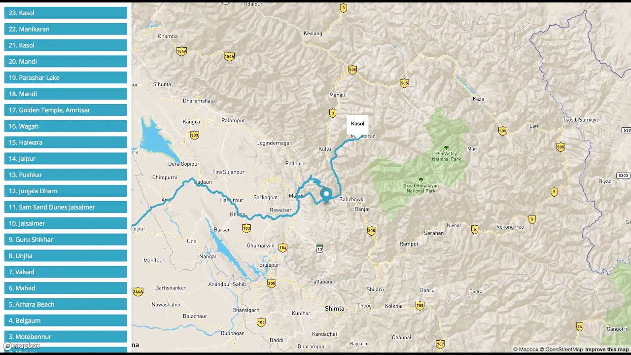 Kerala To Kashmir (Leh) Route Map
